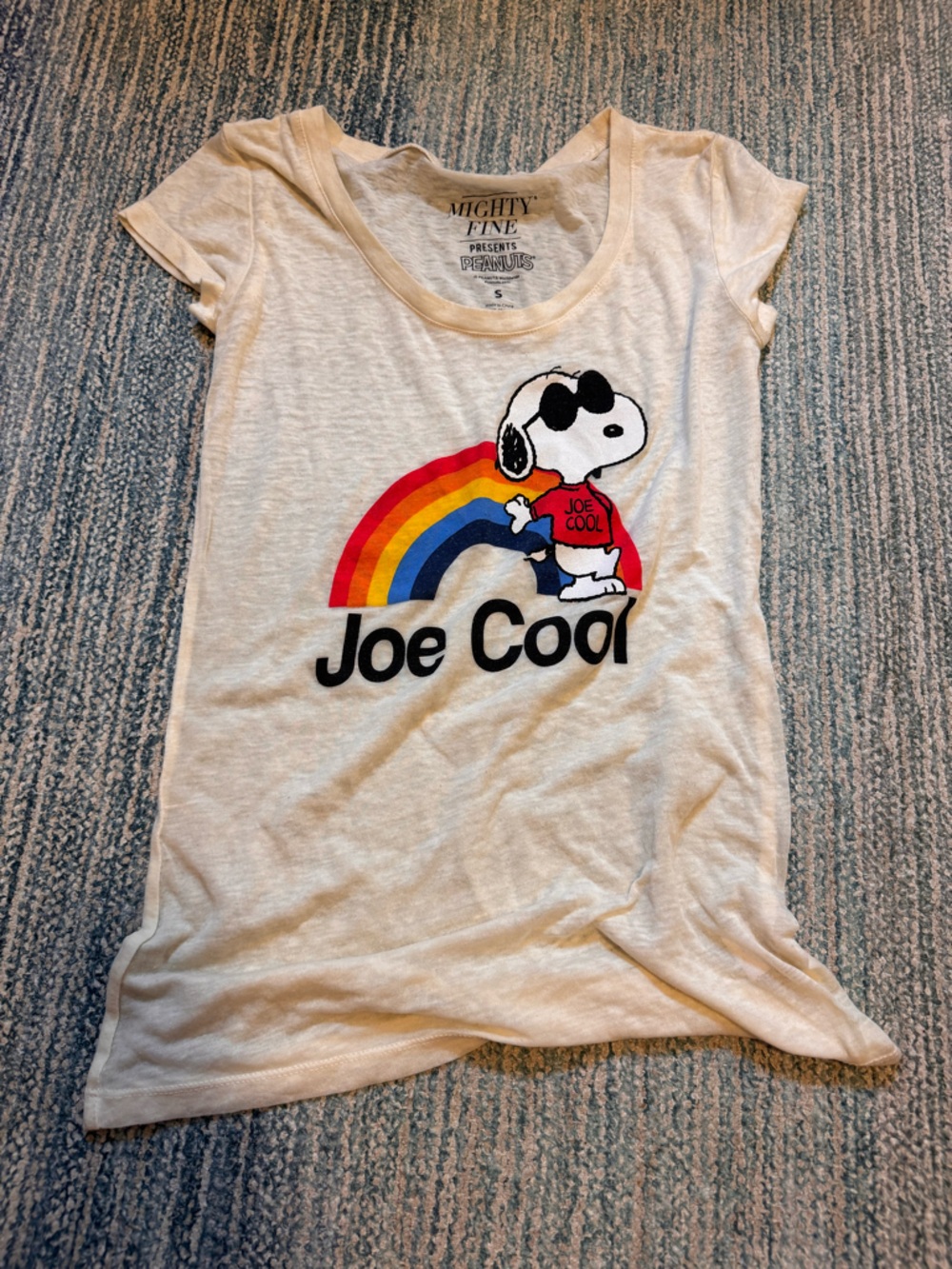 Joe Cool Peanuts by Mighty fine prints burnout tee small